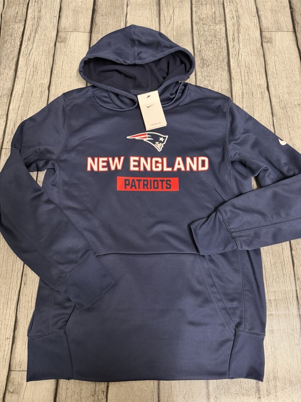 NWT Men’s Nike New England Patriots Therma Fit Hoodie Navy Medium